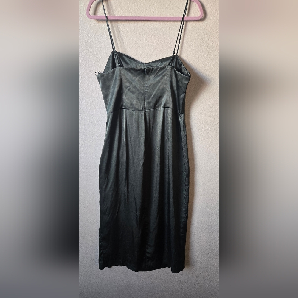 ZARA Olive Green Corset Style Dress Size M #33 - Picture 4 of 12